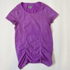 Athleta  Fastest Track Ruched Tee Pink Workout Xs